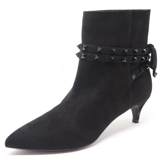 Brand New 8 Valentino Garavani Rockstud Flair Suede Booties - Picture 11 of 12